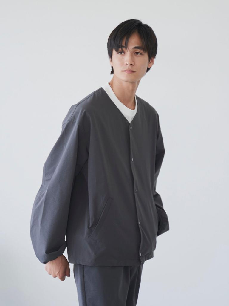 Cohen Hiker Tech Collarless Jacket (Wrinkle-Resistant, Stretch, Water-Repellent, Washable) 75606000002 0950 BLACK(09) M