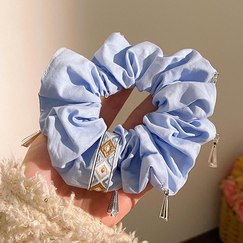 Gomas para el pelo hechas a mano de estilo étnico chino: Diseño Minoritario con Accesorios para Coleta de Puntos Ondulados