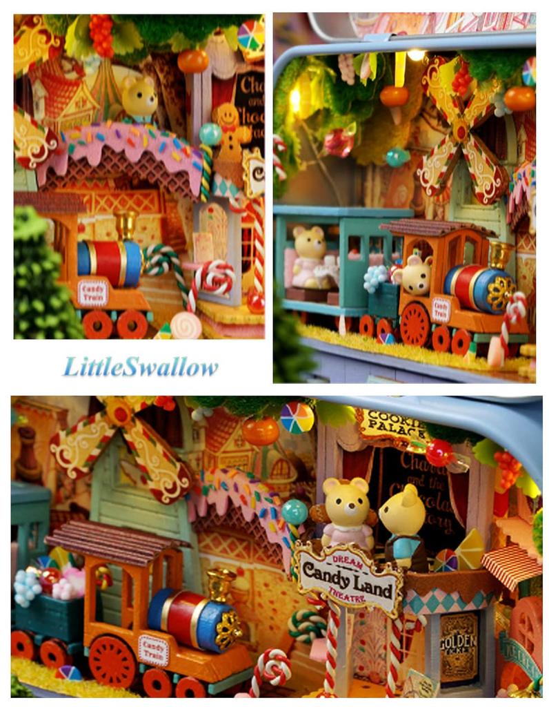 Kleine Schwalbe Miniatur Handgefertigtes Set Puppenhaus Spielzeug DIY Hobby Geschenkbox Zinn (Süßigkeiten-Abenteuer)