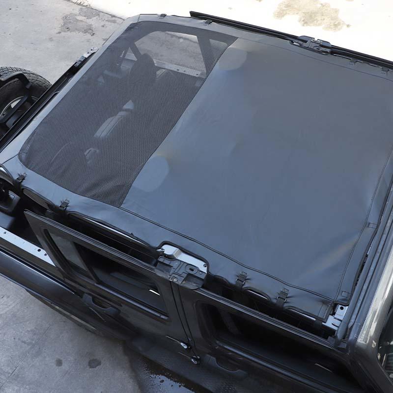 Sunshade Full Mesh Shade Top Anti-UV Leateher Top Cover for Jeep Wrangler JL 2018 Up  4-Door Version Provide UV Protection Car Accessories