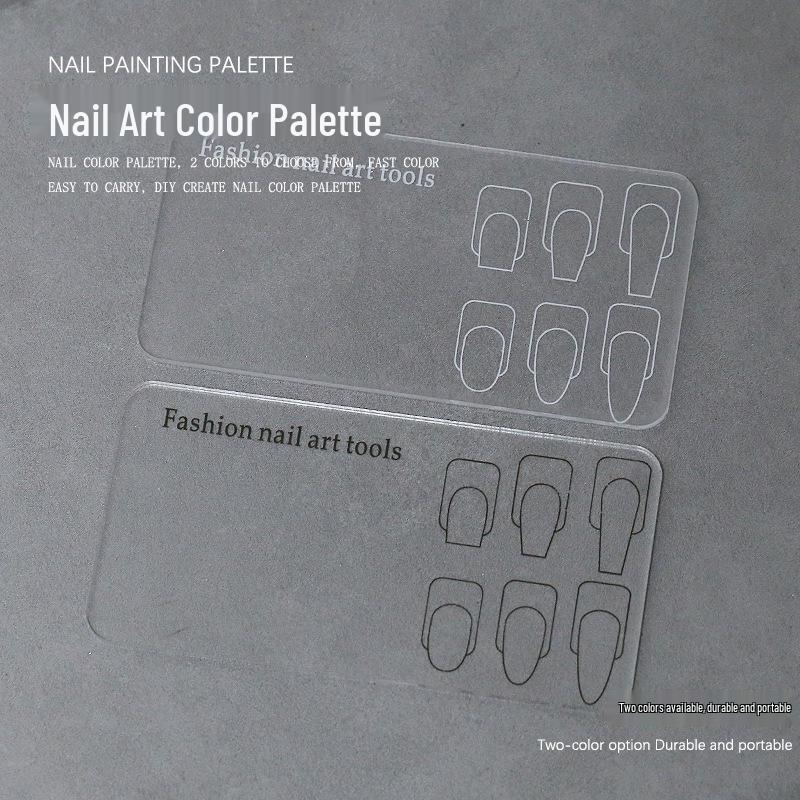 Wiederverwendbare transparente Nagellack-Palette für Anfänger - Handbemaltes Übungswerkzeug zum Malen, Blooming, Zeichnen von Blumen