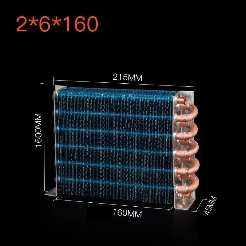 1PCS Copper Tube Heat Exchanger for Physical Cooling Condenser Coil Refrigerator Aluminum Fin Heat Exchanger Small Without Shell