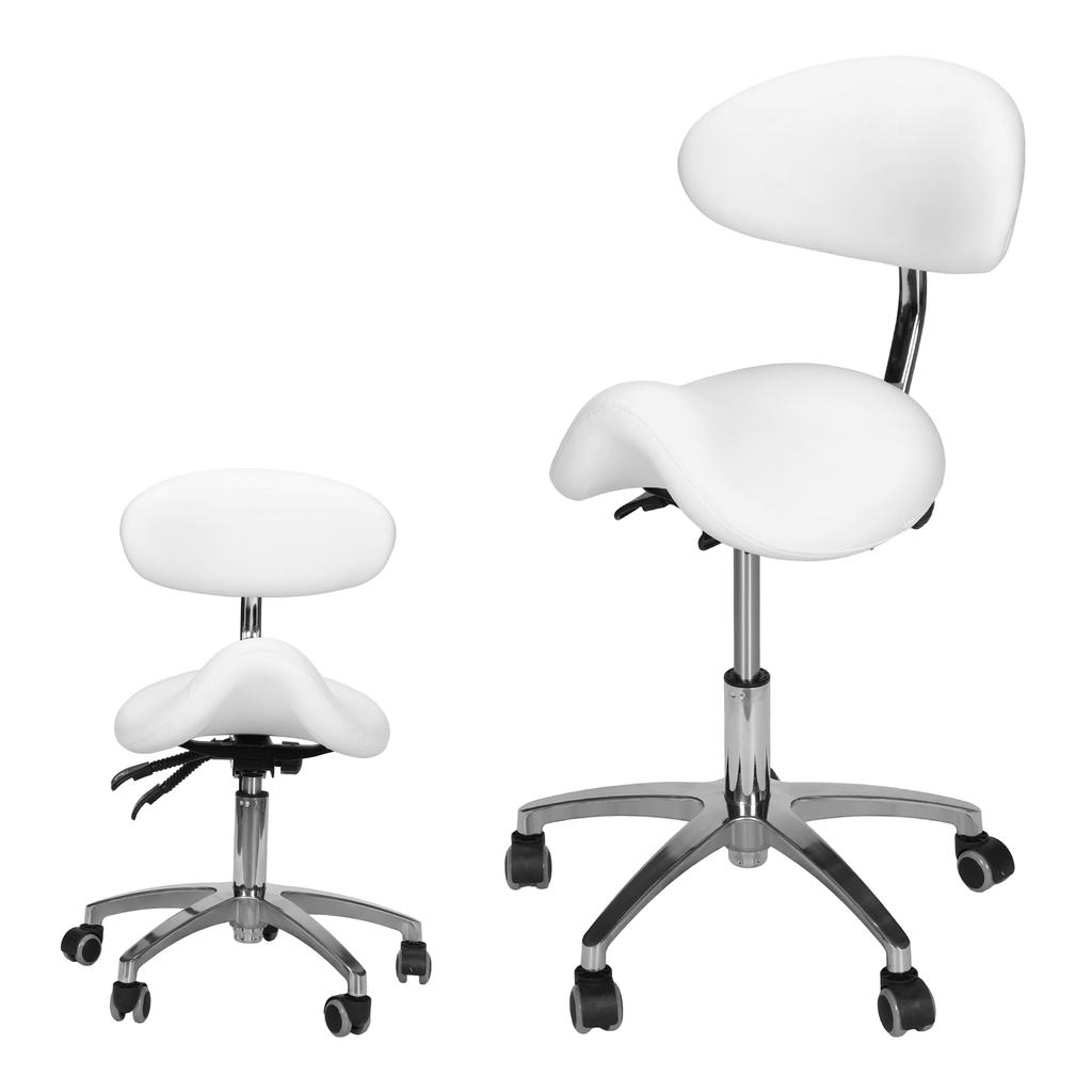 Saddle Stool with Wheels Saddle Stool Chair with Back Support 19.93-21.65in Height for Home Office Salon Spa Kitchen Tattoo
