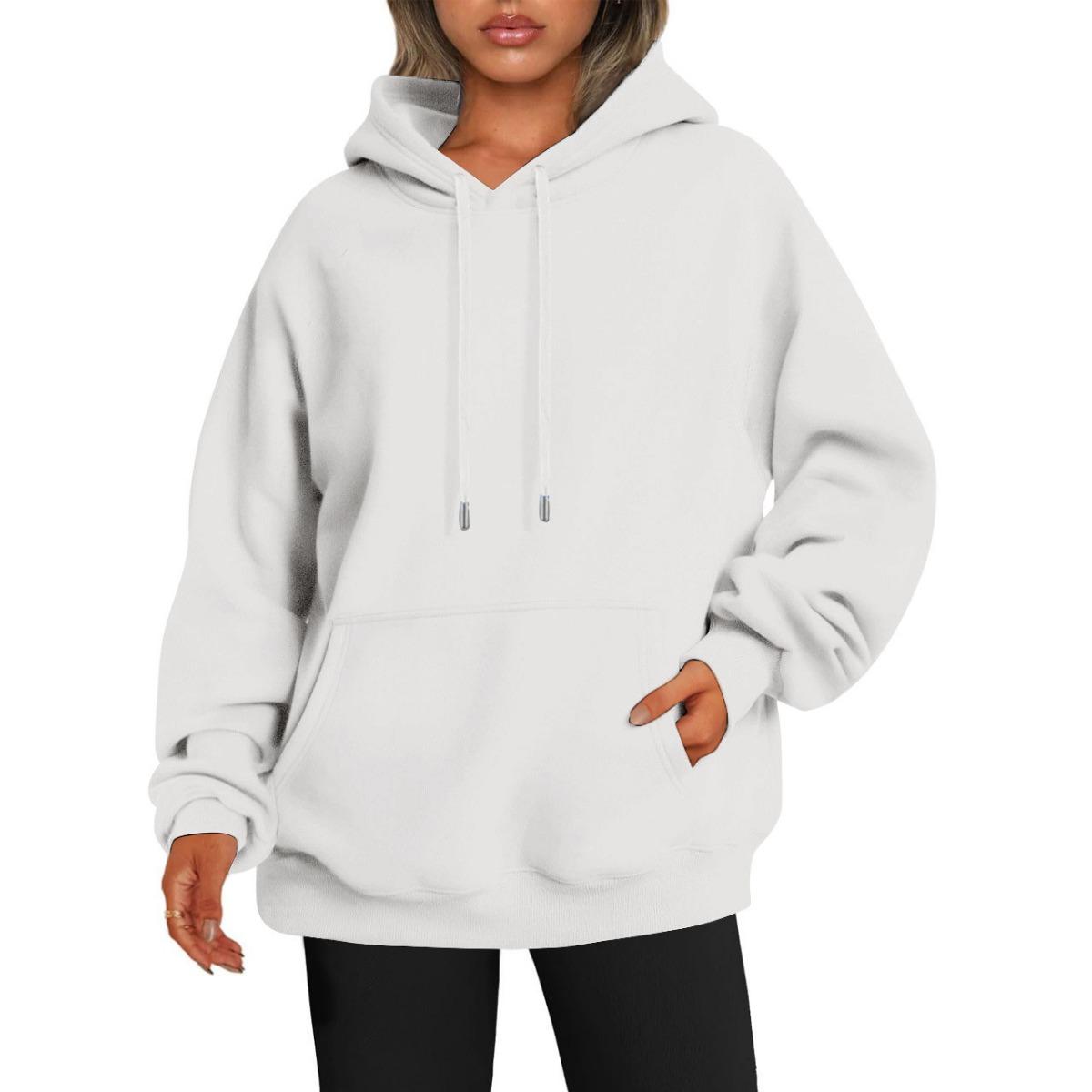 

Falling Shoulder Sleeve Hooded Sweatshirt, Women s Autumn Thick Hooded Sweatshirt XS слоновая кость