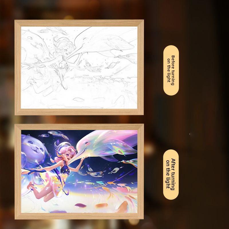 23cm/9.06in Honor Of Kings Light Painting 3D Game Peripherals Led Night Light Bedroom Table Decorate Collectible Party Supplies