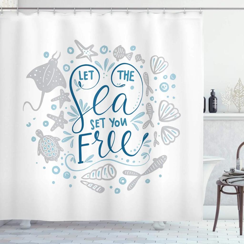 Inspirational Quotes Shower Curtain For Teen Boy Girl Waterproof Polyester Shower Curtain Bathroom Accessories Bathtub Screen