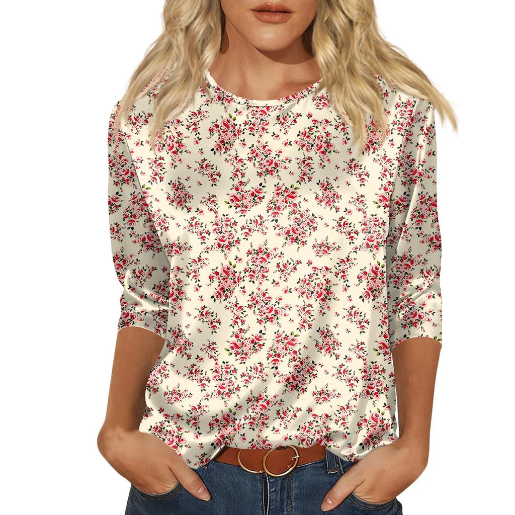 Blouse For Women Dressy 3/4 Long Sleeve Shirts Business Casual Outfit Tops