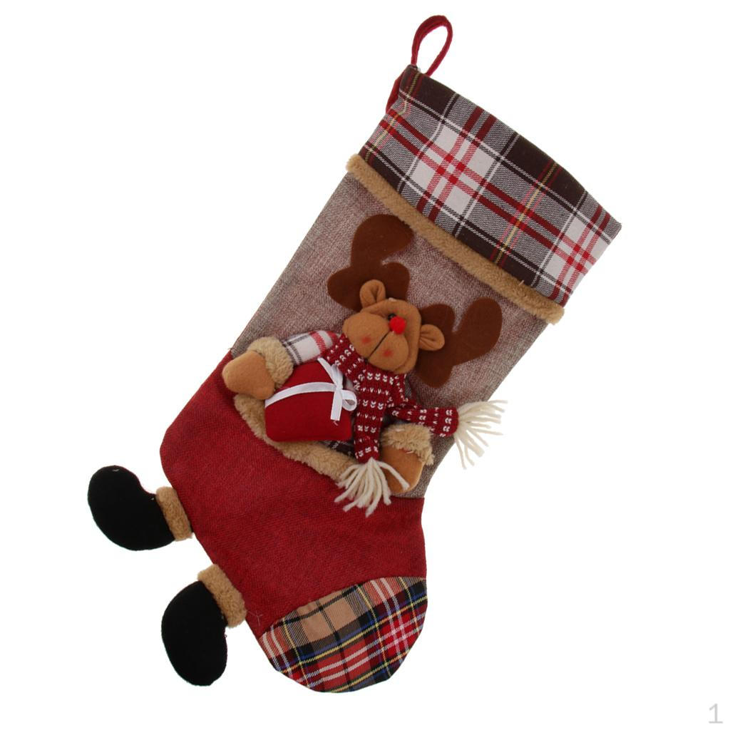 

Christmas Decoration Stocking, Non-woven Fabric, Santa, Elk, Snowman (Stereoscopic Type) Elk