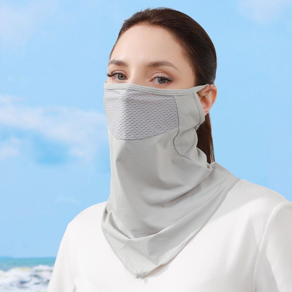 Summer Face Scarves Face Cover UV Protection Sunscreen Face Scarf Elastic Ice Silk Mask  Windproof
