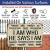 2D Flat Christian Metal Wall Decor Plaque - "I Am Who He Says I Am" with Bible Verse - Vintage Style Home Office Bedroom Decoration - Durable