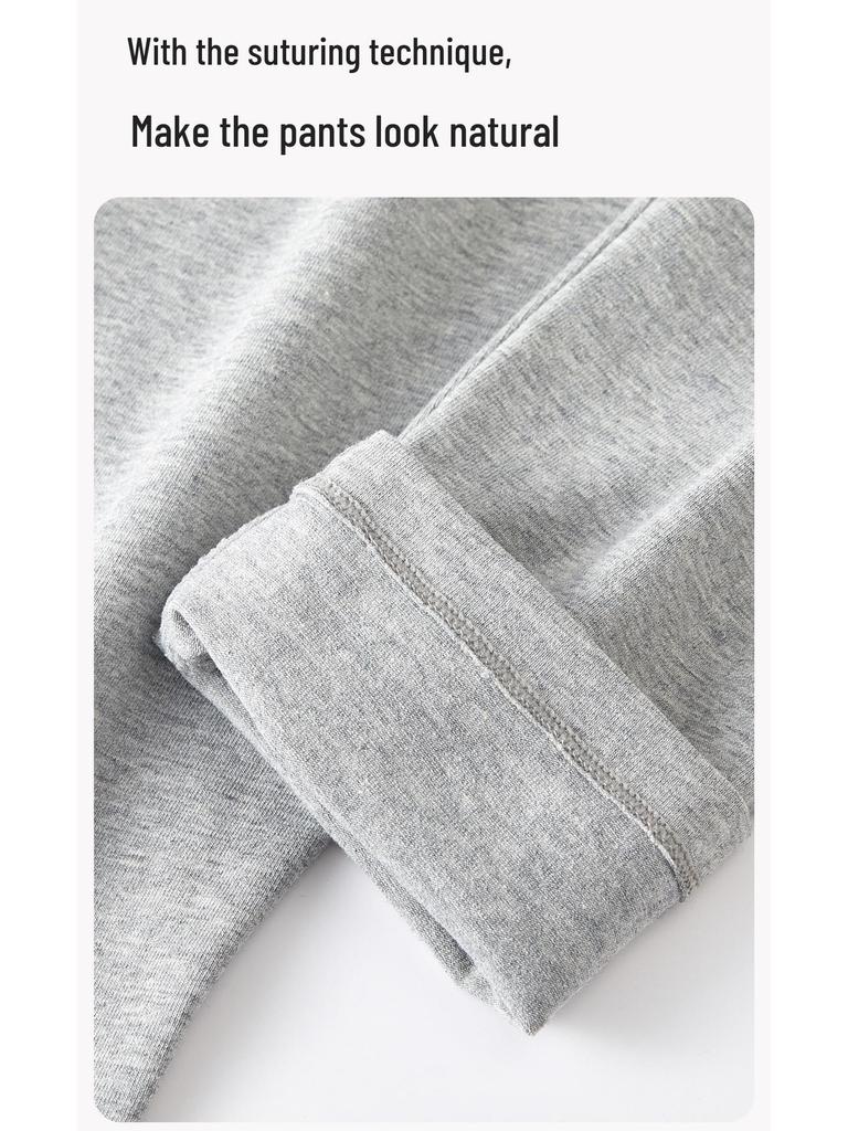 Plus Size Women's High Waist Thermal Cotton-Wool Pants - Antibacterial, Autumn/Winter Base Layer