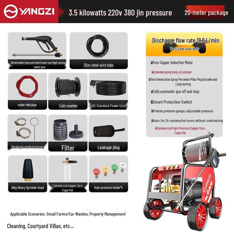 Yangzi Ultra-High Pressure 220V Power Washer with Strong Water Gun