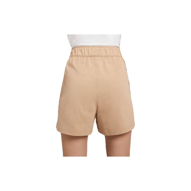 Nike Sportswear Embroidered Logo Knit Shorts Women Bottoms Brown DM6729-200