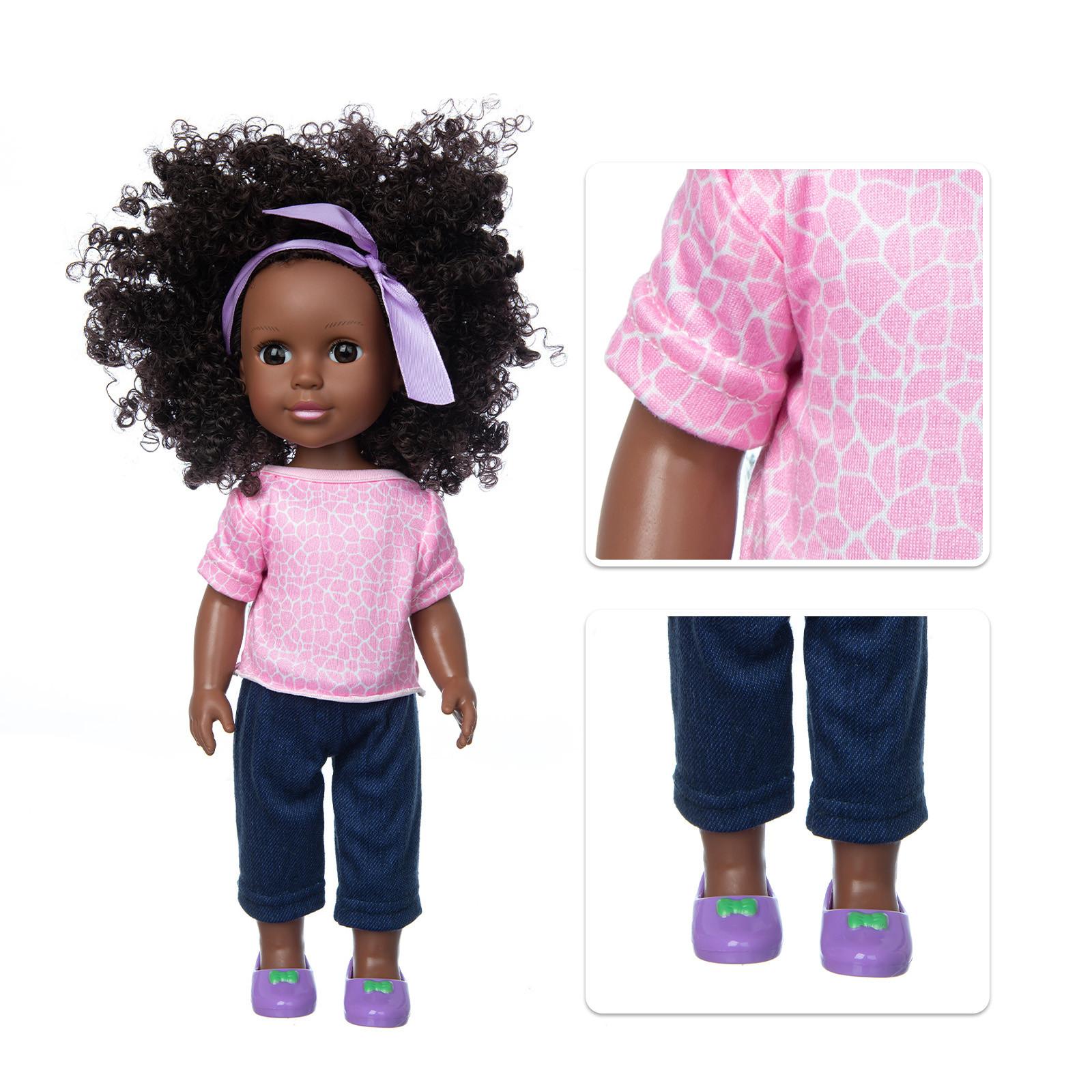 

Черный черный малыш милый кудрявый черный 14INCH виниловая детская игрушка