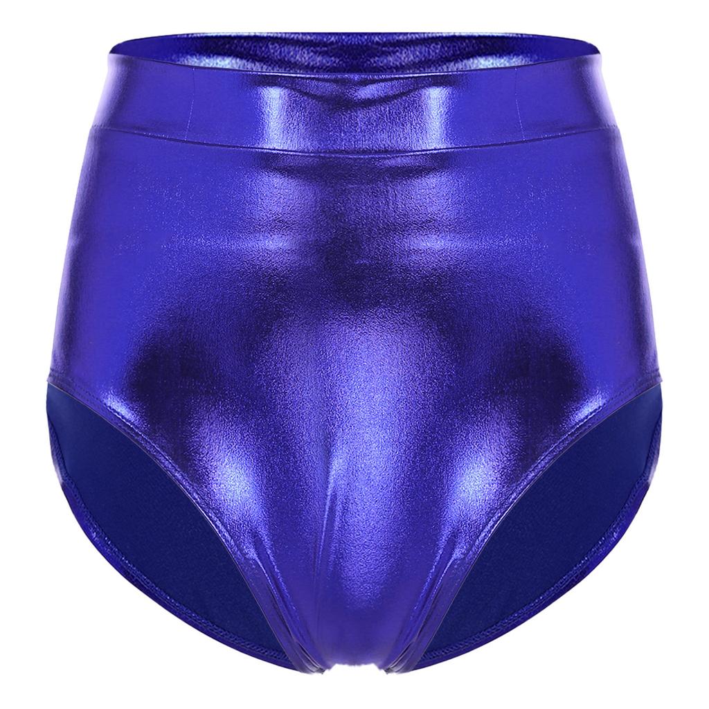 Women's Shorts Wetlook Hotpants Metallic Panties Shiny Stretch Dance Shorts Party Disco Night Club Costume