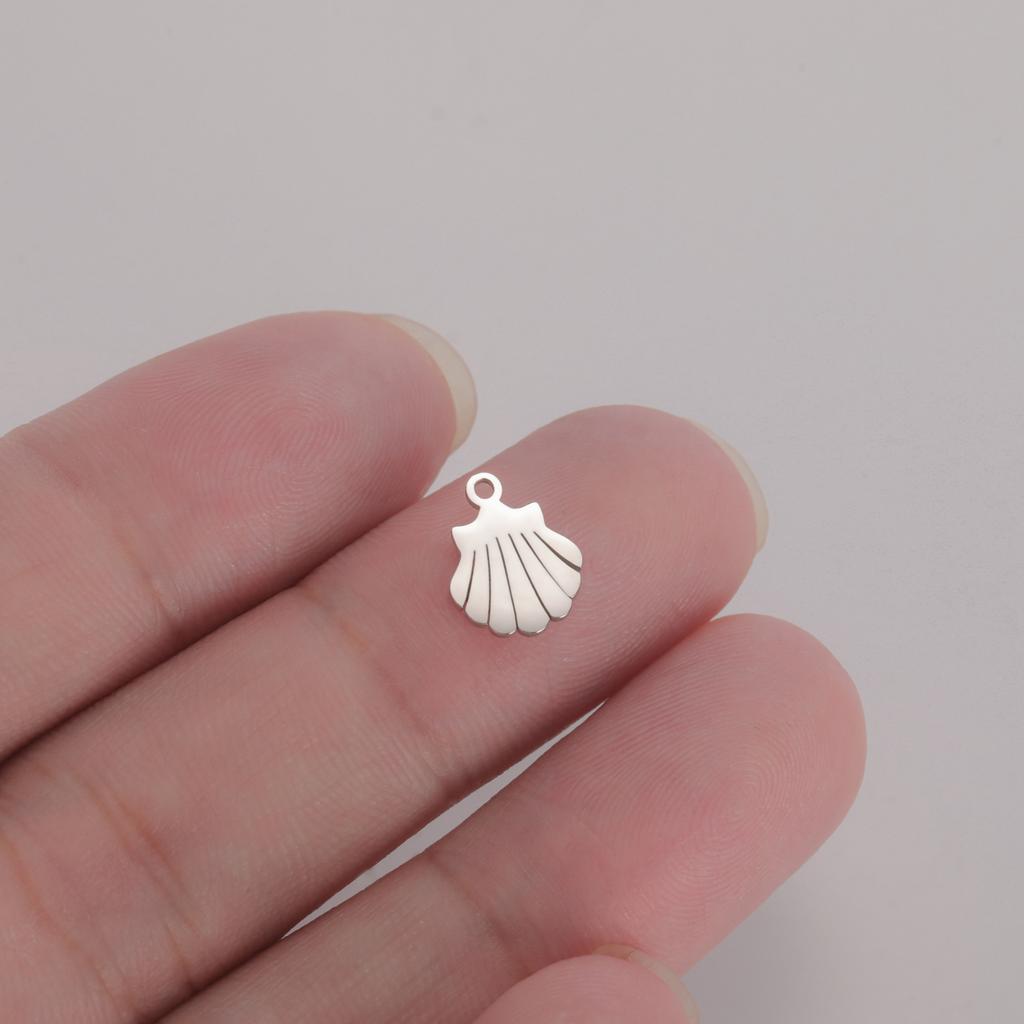 5pcs Shell Charms for Jewelry Making Stainless Steel Gold Pendant for Earring Necklace Bracelet Beach Accessory