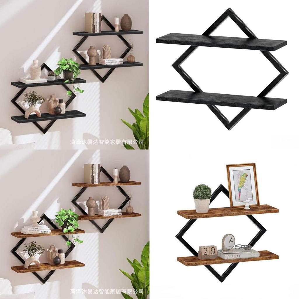 Nordisches Holz-Wandregal mit multifunktionalem Design zur Organisation des Zuhauses
