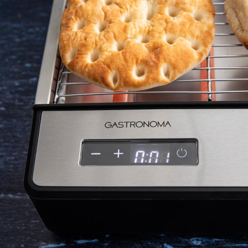 Gastronoma Flat Toaster 18140003 920 W 6 Levels Timer Inox