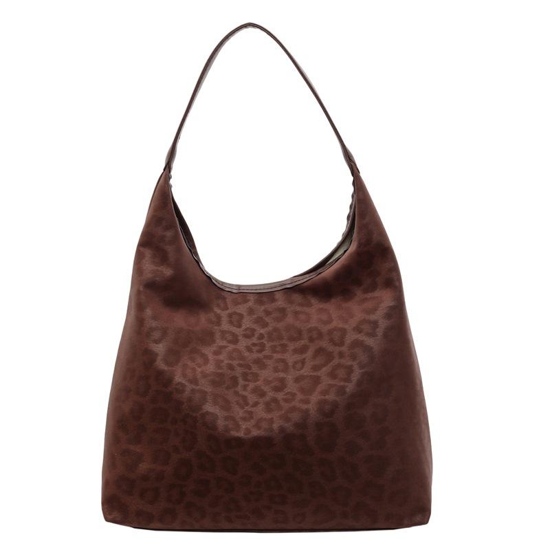 Vintage Große Kapazität Tasche Damen Leopard Muster Tragetasche Umhängetasche