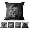 Animals Photography Art Decoration Cushion Cover Lion Elephant Horse Highland Cow Print Linen Square Sofa Pillow Case Almofadas