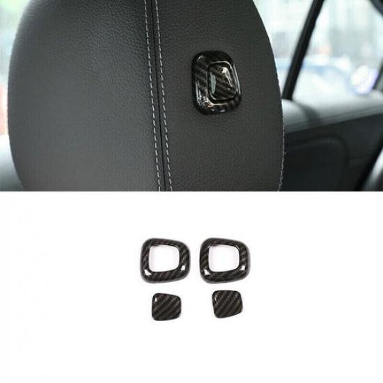 For Benz GLE GLS 2020-2022 Carbon Fiber Seat Headrest Button Frame Cover Trim 4*