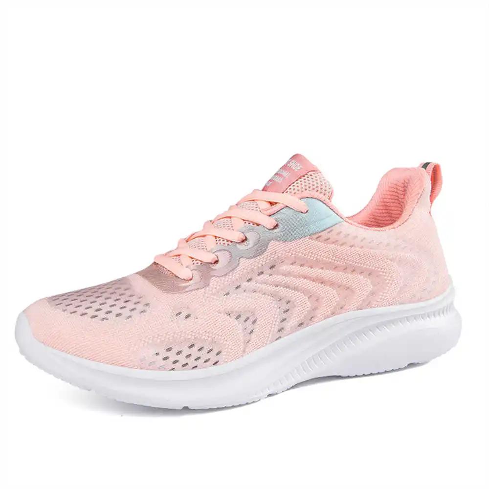 

FashionWithout Heel Round Toe Brand Trainers Walking Women Running Shoes 2024 Summer Breathable Sneakers Sport Hand Made Resale 9.5