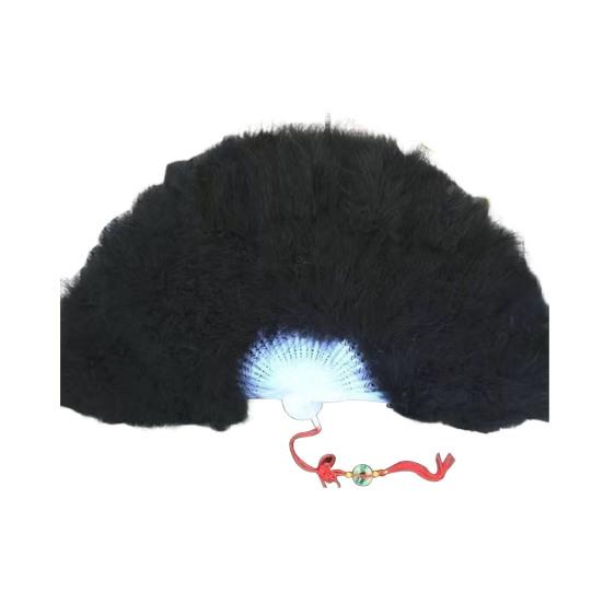 

Винтажный складной веер из перьев, ручной веер для свадебной вечеринки, переносной летний веер, украшение для танцевального представления, аксессуары для вечеринок чёрный