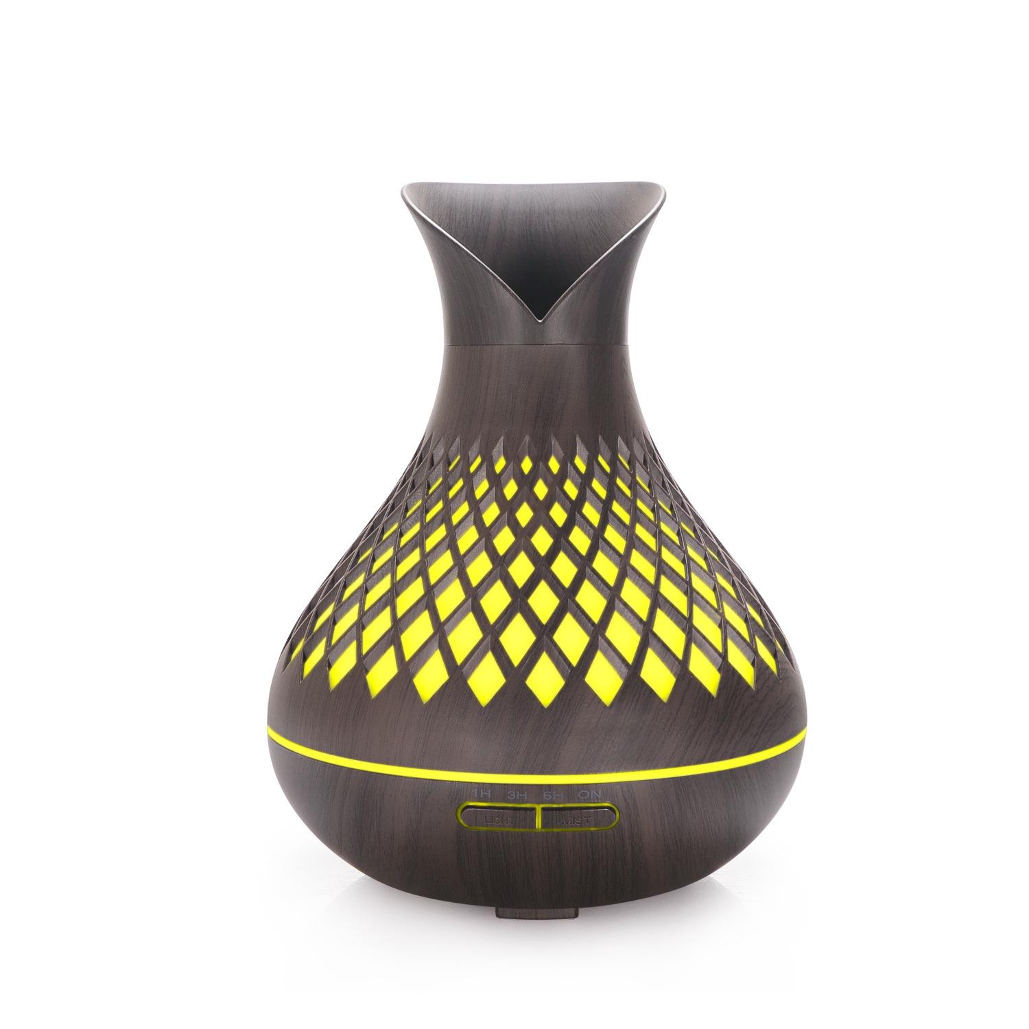 

White Lattice Essential Oil Aroma Diffuser: Large Capacity Silent Humidifier with Petal Design and Cracked Finish US Plug
