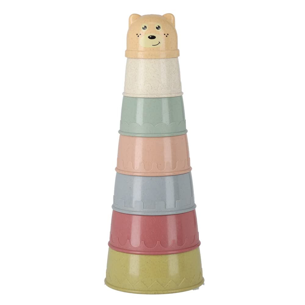 Recommended by Childcare Enne Stacking Educational Building Gift for Interior Nordic Style Workers! Cups, Toy, Blocks, Kids, Decor, Stacking, (Bear)