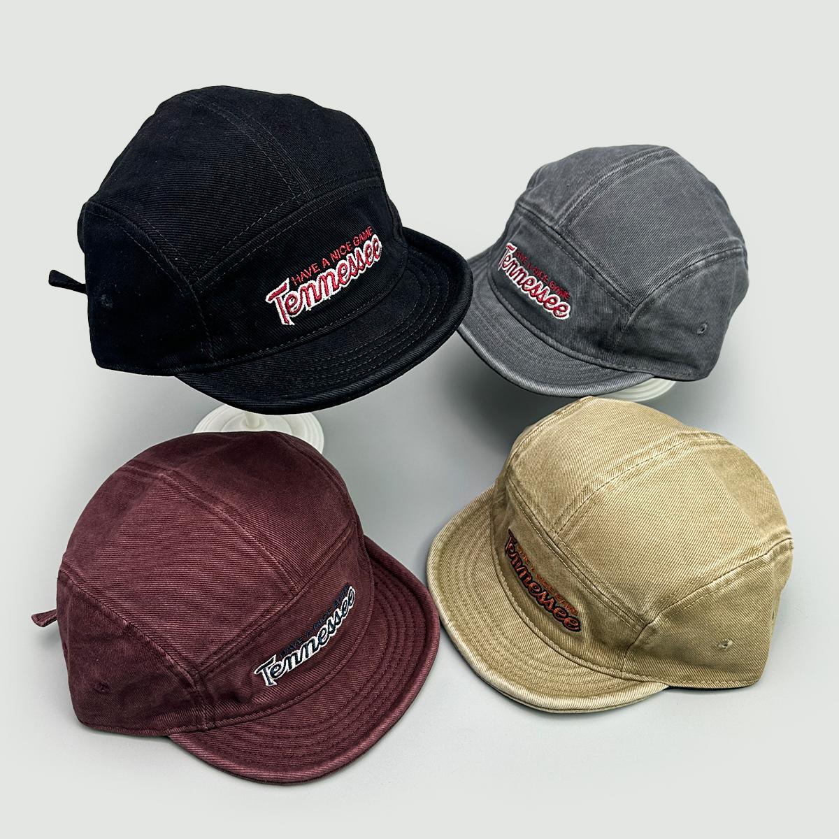 Zealous Sole Women's Black/Gray/Red American Style Embroide Letter Baseball Hats New Unisex Breathable Flat Eave Sunshade Retro Versatile Ins Fashion Peaked Caps 52-60Cm