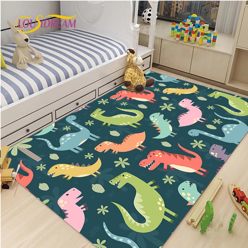 Cute Cartoon Dinosaur Carpet for Living Room Bedroom Rugs Kitchen Kids Door Unslip Floor Mat Birthday gift photography props Rug