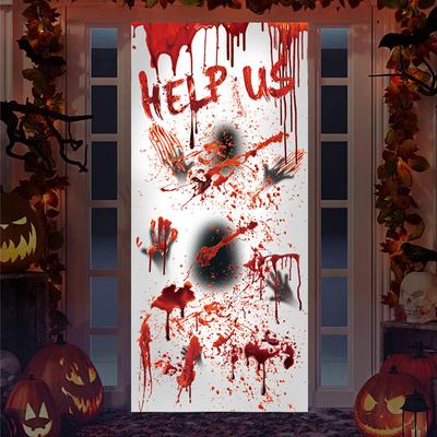 29*37CM Halloween Door Stickers Home Decor Electrostatic Window Decorations, Skull Spiders, Pumpkin Decorations Wall Sticker