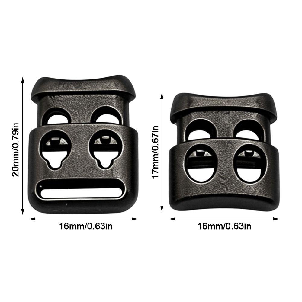 10pcs Black Rope Clamp Cord Lock Stopper Plastic Square Spring Buckle for Lanyard Chest Tag