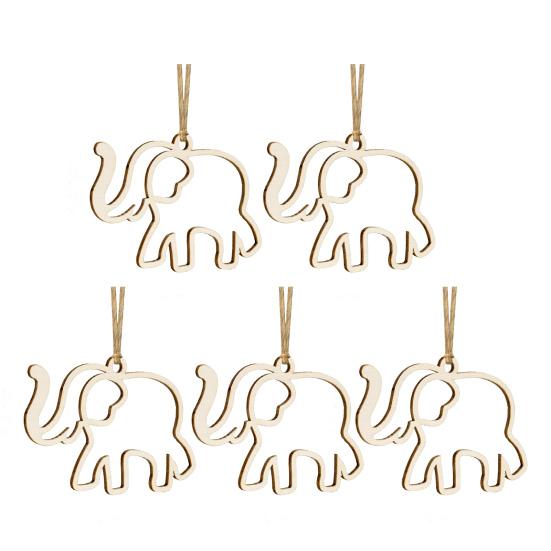 

5 Pcs Wooden Christmas Ornaments Sister Hood Elephant Dog Bee Ornament for Xmas Tree Friendship Gifts for Women Best Friends Elephant