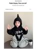 Autumn 2025 Striped Overalls & Sweatshirt Set for Girls – Fashionable Two-Piece Outfit for Spring and Autumn