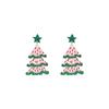 Festive Colorful Christmas Tree Earrings Glitter Acrylic Creative Dopamine Design Women Elegant Earrings