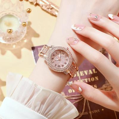 Heißer verkauf außenhandel produkte modische exporte voller diamanten eingelegten frauen uhren strass quarz uhren auf lager