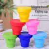 Portable Candy Color Silicone Folding Water Cup - Heat Resistant for Outdoor Use