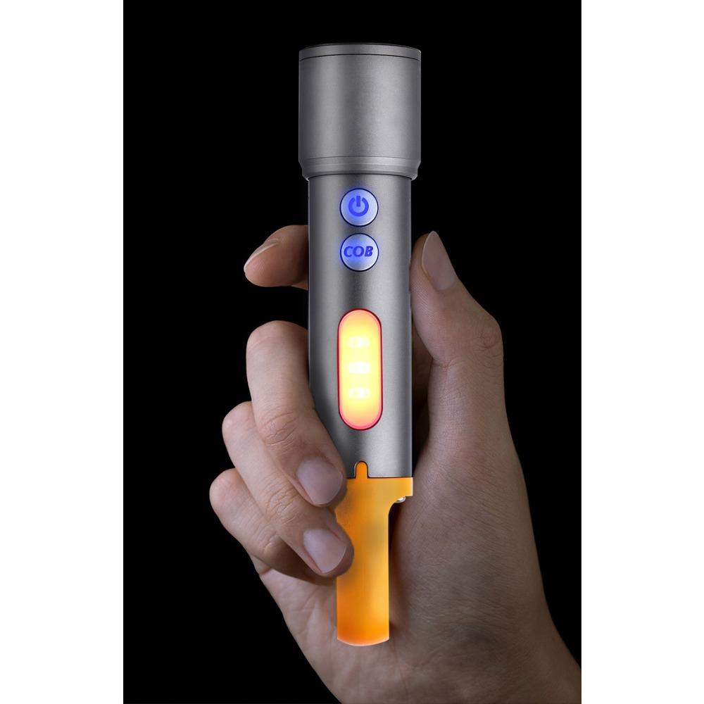 White Laser LED Flashlight COB Sidelight Rechargeable Zoomable Flashlight Waterproof Multicolor Lenses Brightest Flashlights