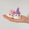 Kawaii Cute Crochet Ghost Keychain Halloween Decoration Desktop Ornaments Knitted Car Keyring Bag Charms Day Of The Dead Party Favors