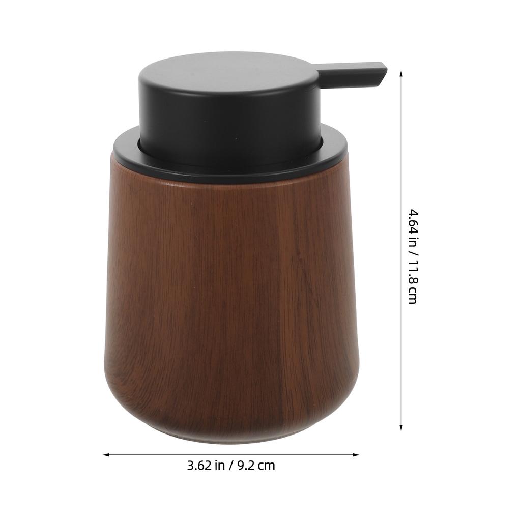 Dispenser Sapone Liquido Schiumogeno Legno di Noce Effetto Venature Vintage 250ml Bottiglia Ricaricabile con Pompa Schiumogena per Bagno Cucina Dispenser Pompa Sapone