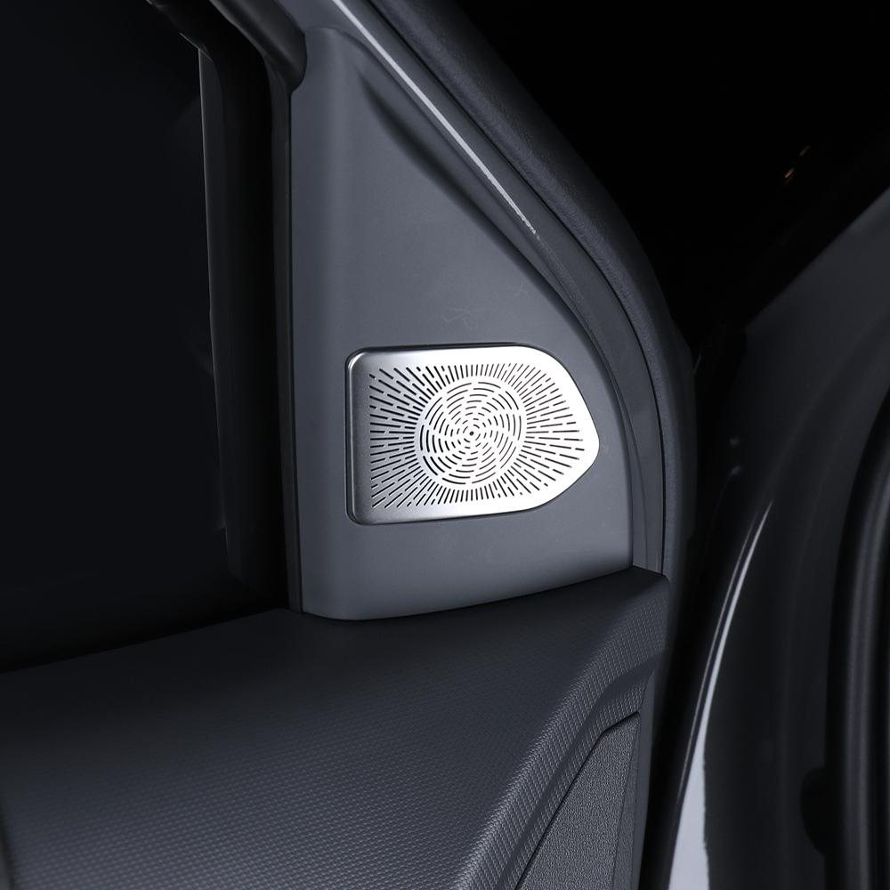 For Kia EV3 2025 Car Styling Interior Accessories Stainless Steel A-Pillar Audio Speaker Net Decoration Black Cover Trim