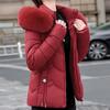 Fashion Winter Woman Parkas Hooded Faux Fur Collar Short Coats Thick Warm Women's Jackets