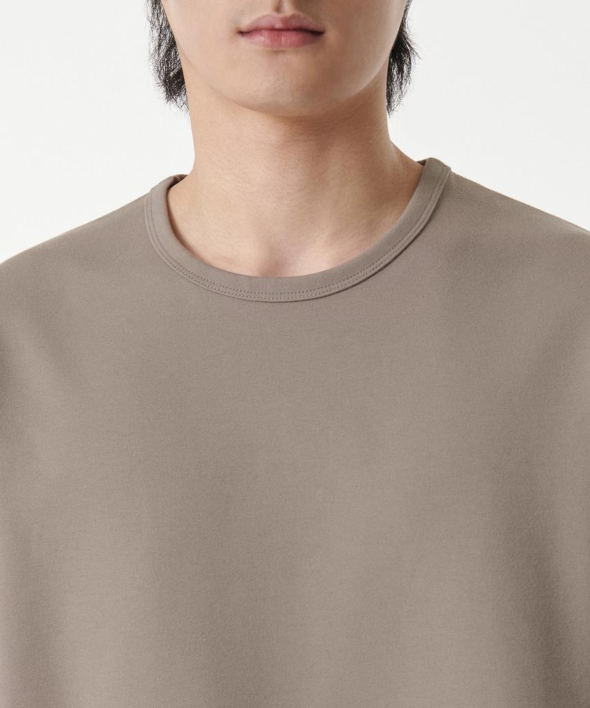 MUSINSA STANDARD Heavy Ponte Relaxed Crew Neck Long Sleeve T-Shirt [Dusty Beige]