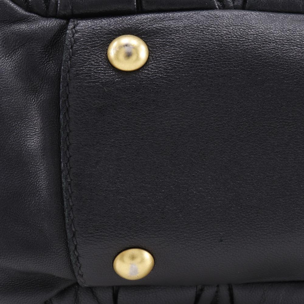 MIUMIU Materasse Handbag RR1300 black leather Women Used