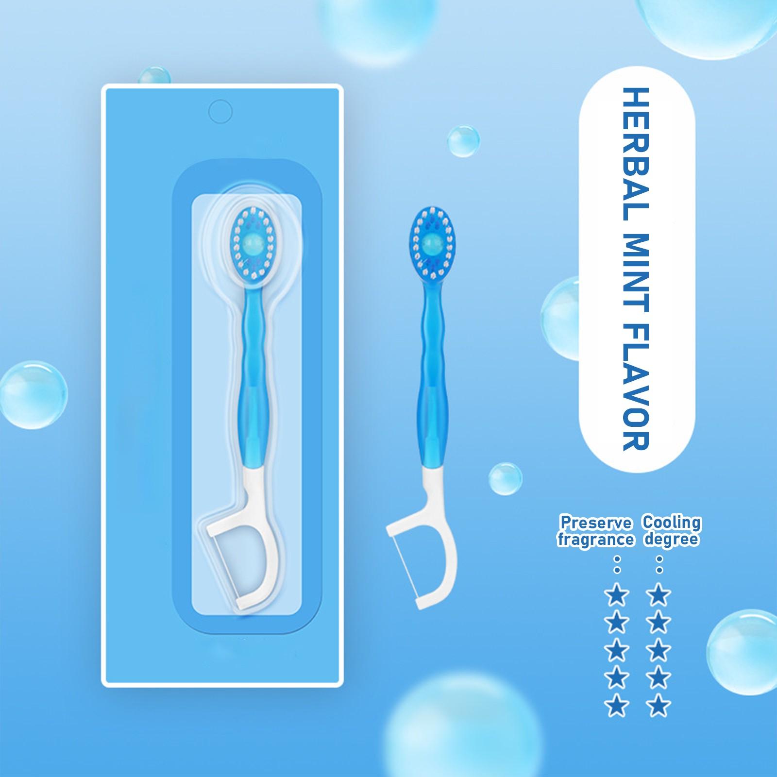 

Зубная щетка для протезов с удобной ручкой, двухсторонняя зубная щетка 1 мл One Size