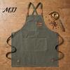 Catering And Chef Apron Canvas Work with Multi-Pocket, Waterproof Oil-Proof Cross-Back Apron, Protective for Cleaning Adjustable Straps Kitchen