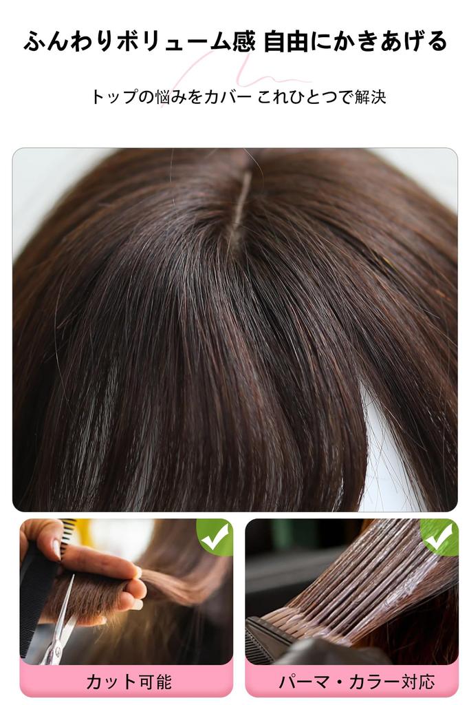 Human Hair Wig with Partial Natural Thin Chestnut 100% Bangs, Wig, Bangs, Sideburns, Wig, Brown, 30cm, Women's