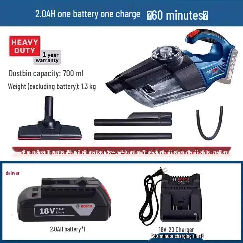 

Bosch GAS 18V-1 Cordless Handheld Vacuum Cleaner CN plug (adapter included)