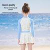 Disney Girls' Long-Sleeve One-Piece Sun Protection Swimsuit